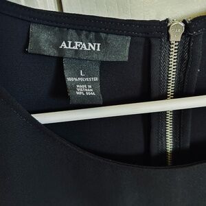 Alfani Flounce Sleeve Blouse Black blouse, size L.